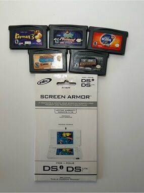 Nintendo Game Boy Advance Games Lot with White DS Screen Armor Packaging